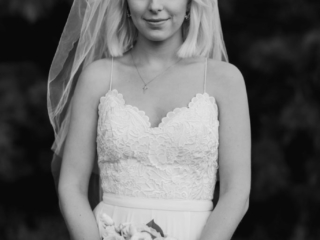 Black and White Portrait of Bride by Saint Charles Wedding Photographer