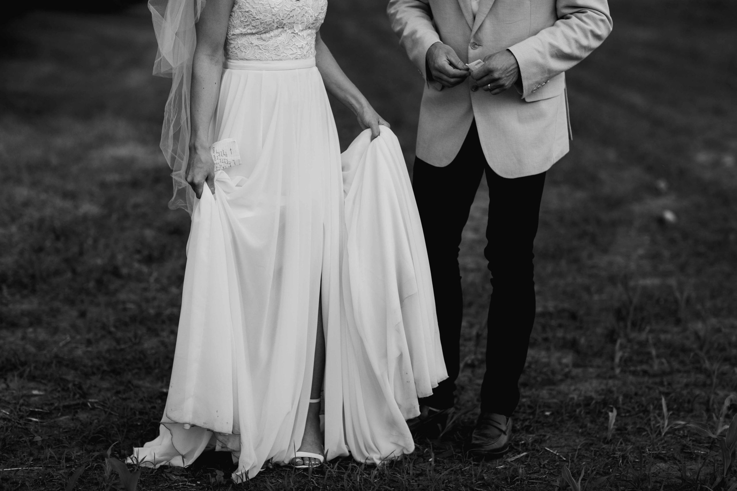 Bride and Groom in Black and White artistic