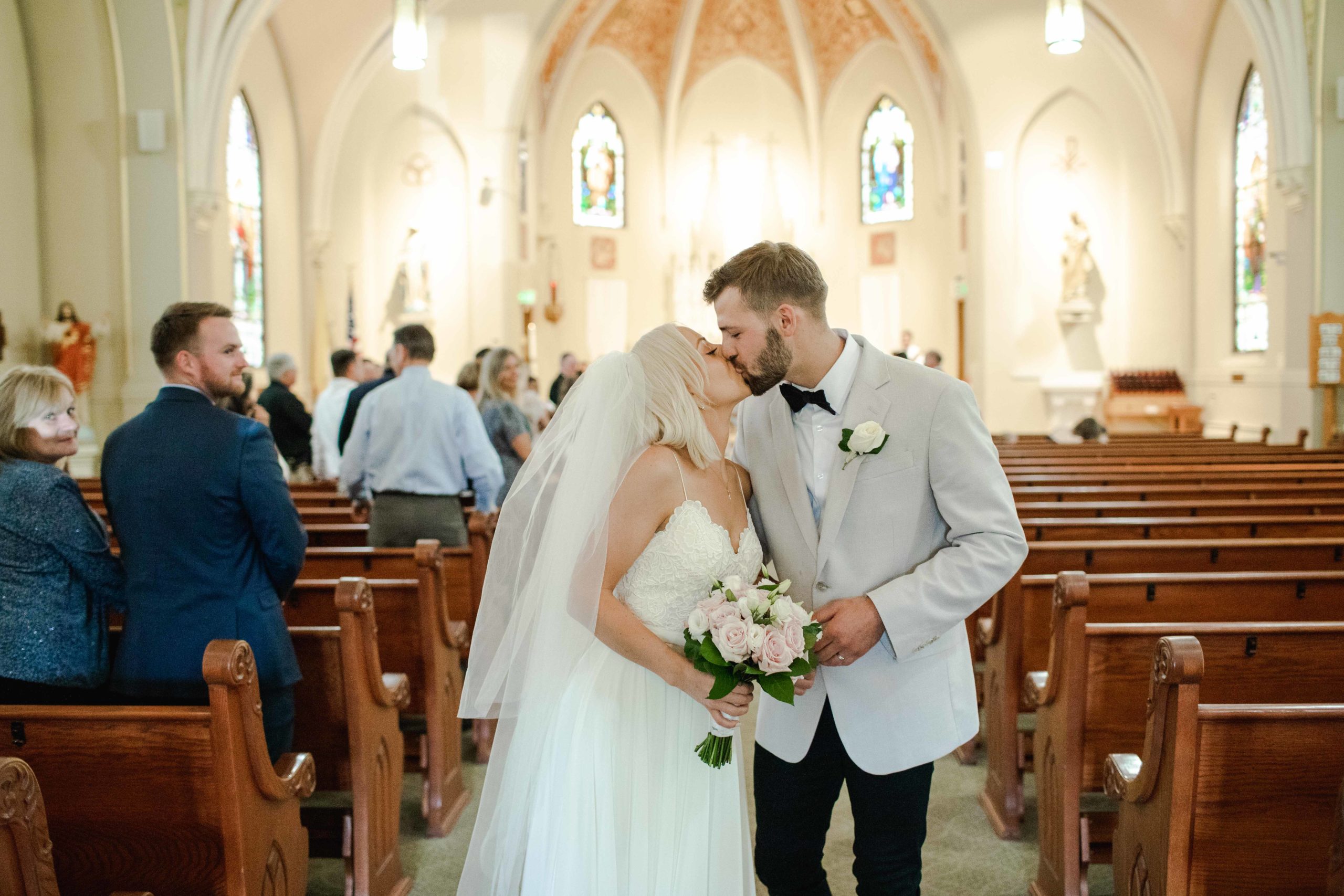 Catholic Church Ceremony Photos by Elgin Illinois Wedding Photographer