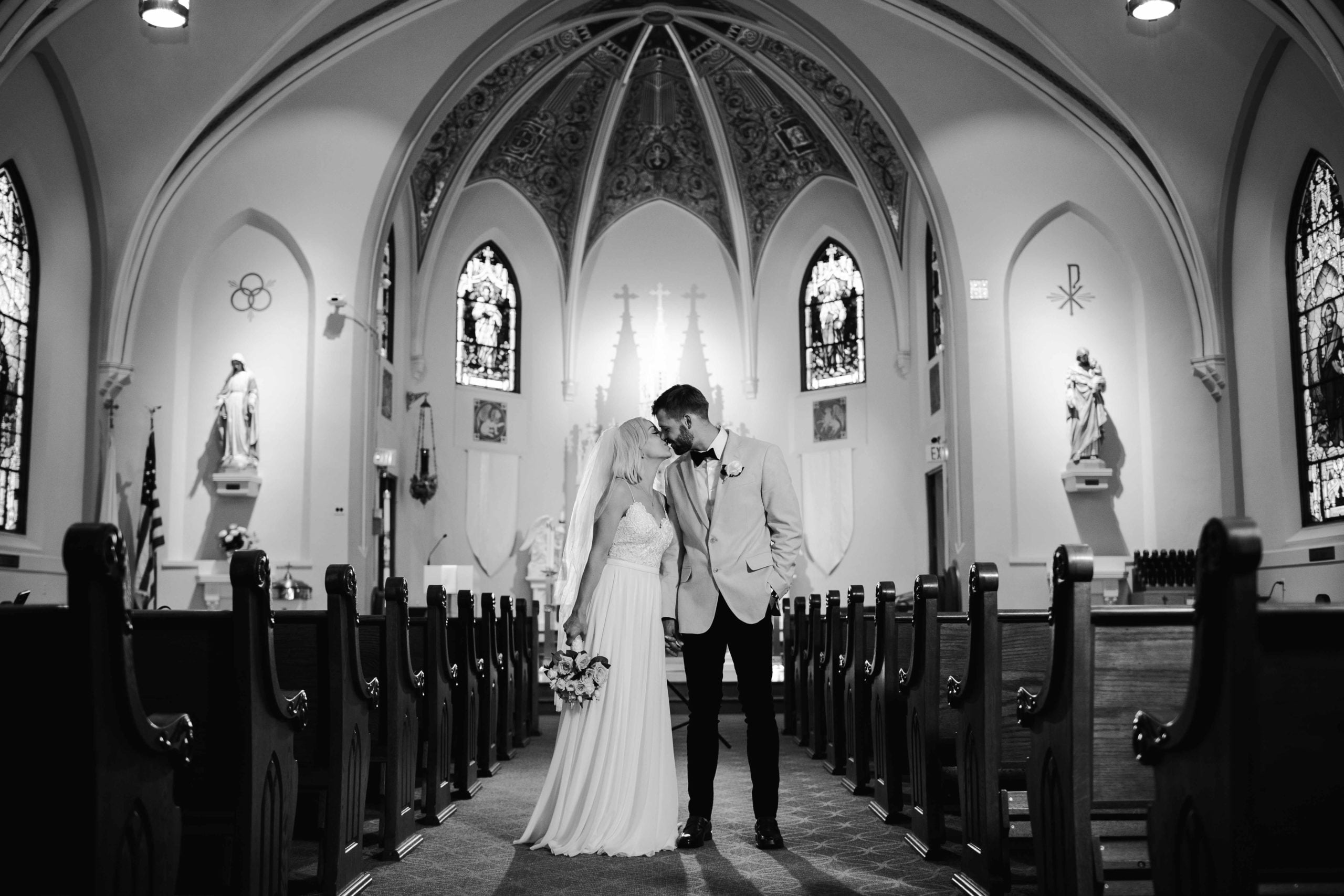 Catholic Church Wedding Ceremony Photos by Geneva Illinois Wedding Photographer