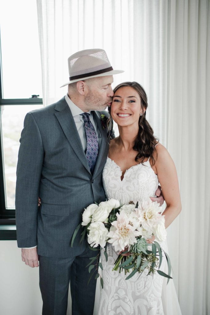 Chicago Illinois Wedding Photography Bride and Father at The Robey Hotel