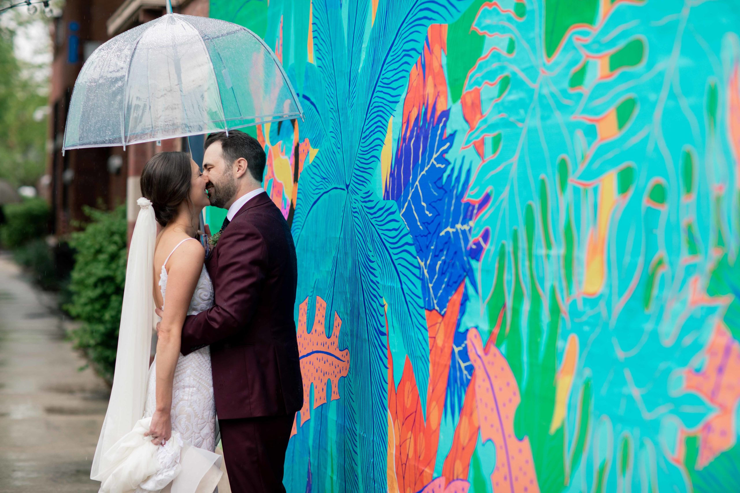 Chicago Illinois Wedding Photography Bride and Groom in Wicker Park Street Art