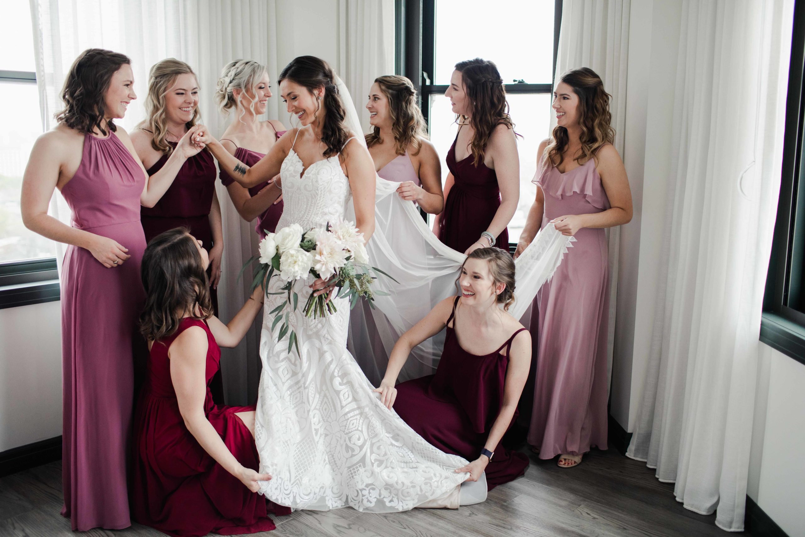 Chicago Illinois Wedding Photography Bridesmaids at The Robey Hotel Getting Ready