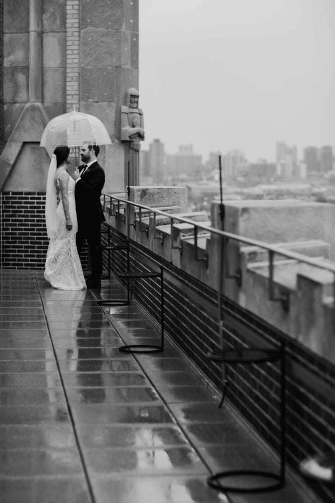 Chicago Illinois Wedding Photography First Look at The Robey Hotel with Skyline