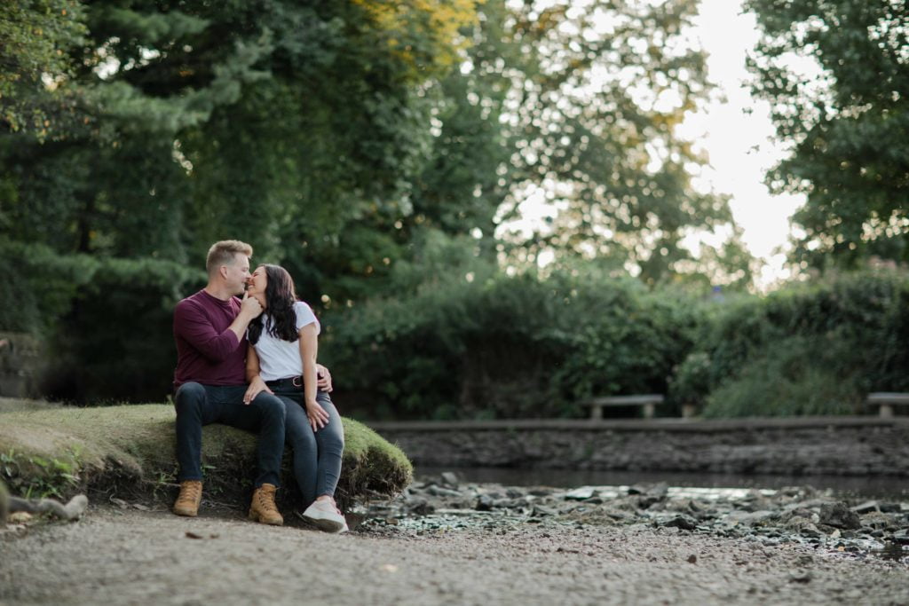 Naperville IL Riverwalk Summer Engagement Photography by Illinois Photographer