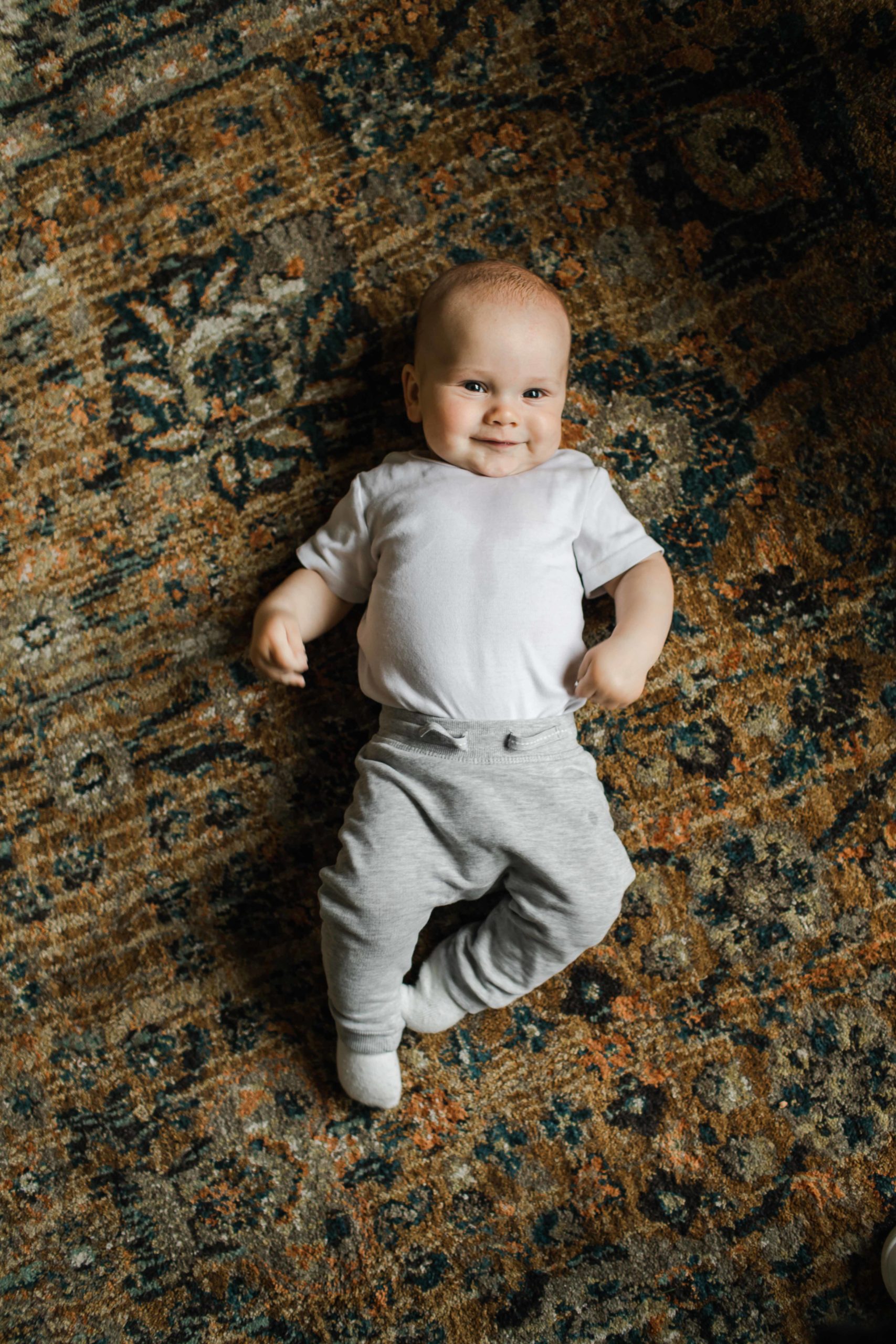 Saint Charles Illinois Family In Home Lifestyle Session baby on floor