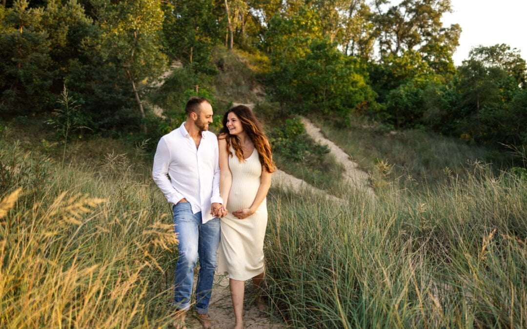 Golden Hour Beach Maternity Session with Maternity Photographer