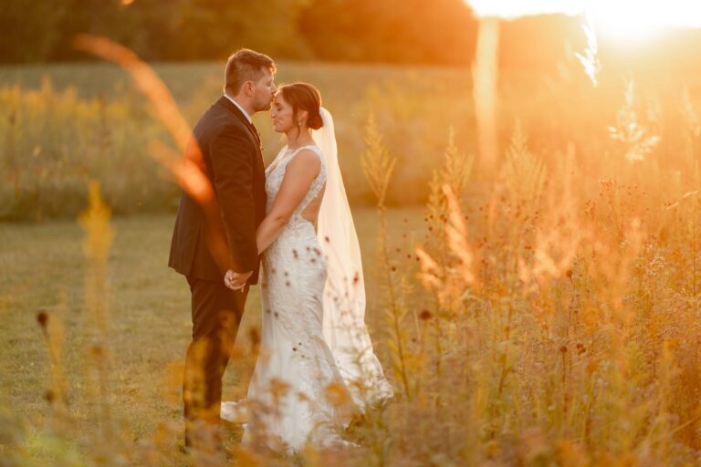 106-Fresh Forehead Kiss Calm Summer Fall Hornbaker Gardens Illinois Wedding