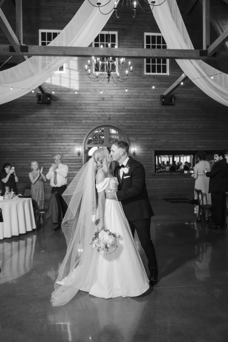 Black and White Reception Soft Bright The Pavillion at Orchard Ridge Farms Summer Fall September Wedding By Mary Rose Photography-75