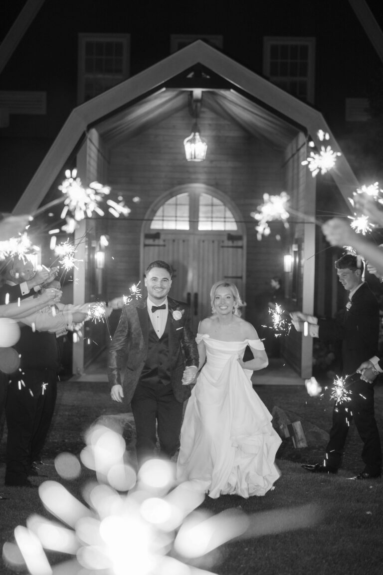 Black and White Send Off Classic Light The Pavillion at Orchard Ridge Farms Summer Fall September Wedding By Mary Rose Photography-178