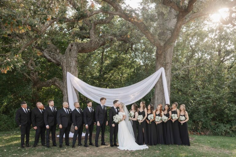Bridal Party Modern Light The Pavillion at Orchard Ridge Farms Summer Fall September Wedding By Mary Rose Photography-48