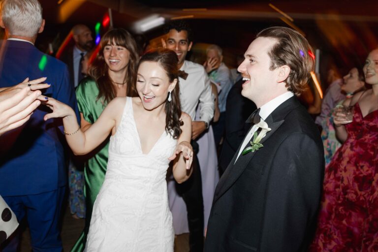Bride Groom Dance Off Modern Minimal Chicago Skyline Montrose Beach Northwestern Wedding at Chicago Winery By Mary Rose Photography-206
