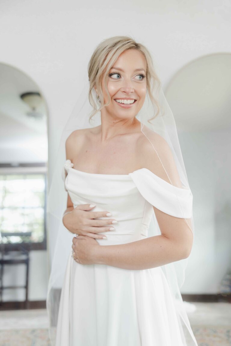 Bride Side Glance Modern Light The Pavillion at Orchard Ridge Farms Summer Fall September Wedding By Mary Rose Photography-28