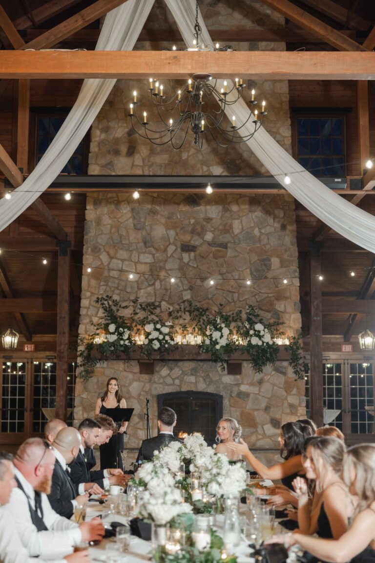 Classic Light Bridesmaid Speech The Pavillion at Orchard Ridge Farms Summer Fall September Wedding By Mary Rose Photography-147
