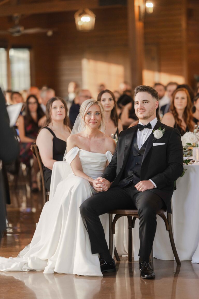 Classic Light During Speeches The Pavillion at Orchard Ridge Farms Summer Fall September Wedding By Mary Rose Photography-93