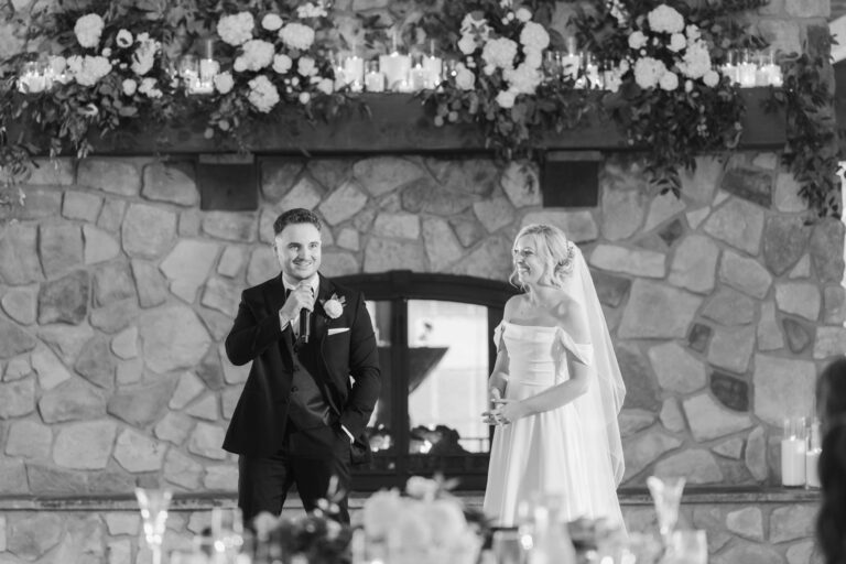 Classic Light Groom Speech The Pavillion at Orchard Ridge Farms Summer Fall September Wedding By Mary Rose Photography-105