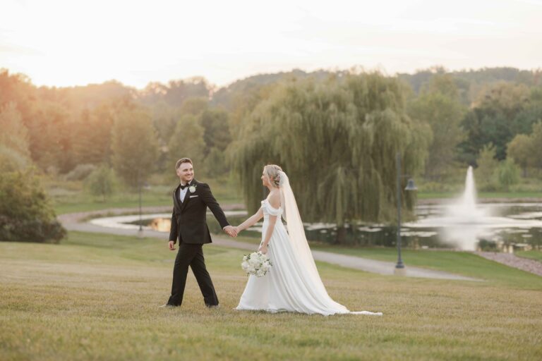 Classic Light Husband Walking Ahead The Pavillion at Orchard Ridge Farms Summer Fall September Wedding By Mary Rose Photography-132