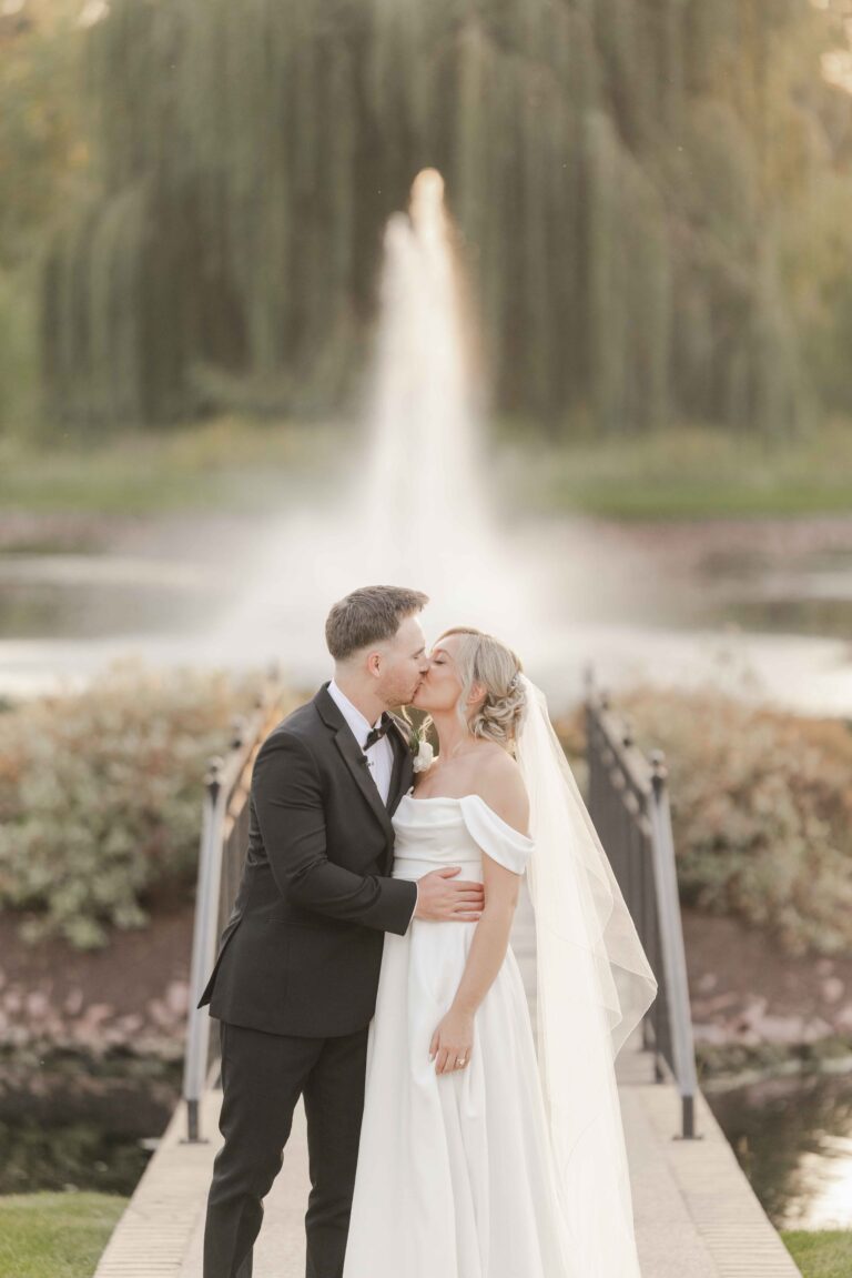 Classic Light Kiss The Pavillion at Orchard Ridge Farms Summer Fall September Wedding By Mary Rose Photography-118