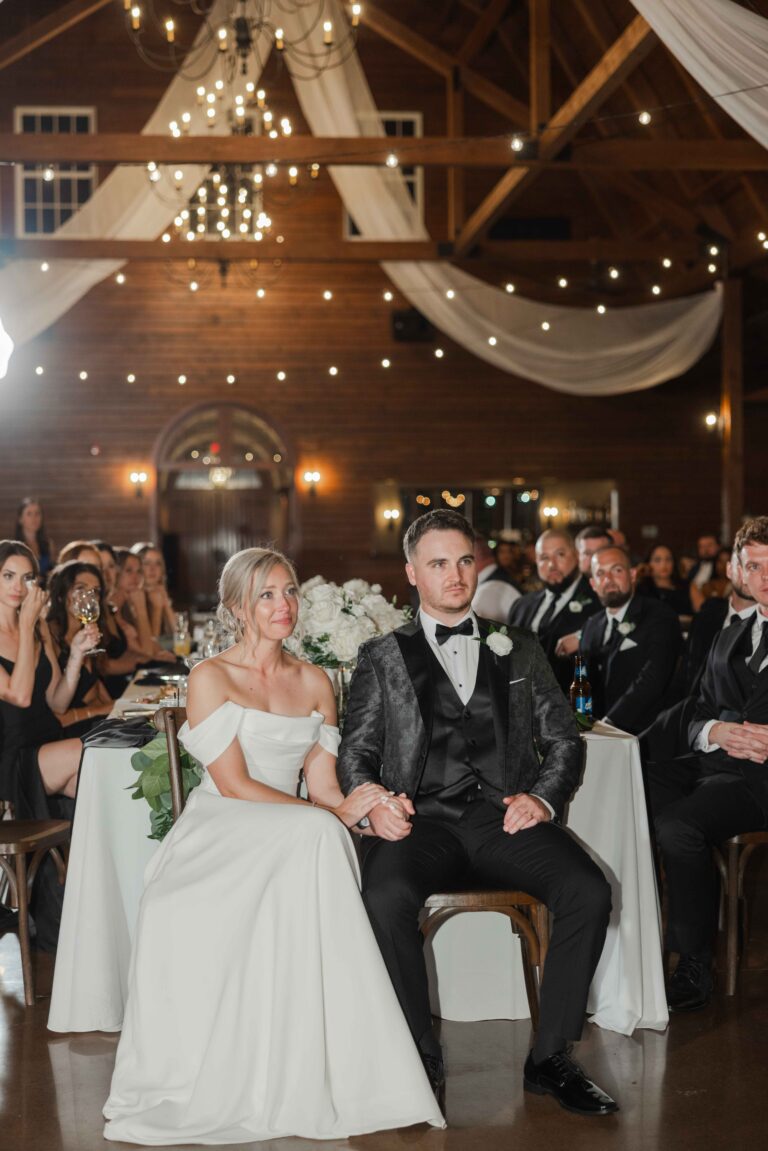 Classic Light Speech Reception The Pavillion at Orchard Ridge Farms Summer Fall September Wedding By Mary Rose Photography-154