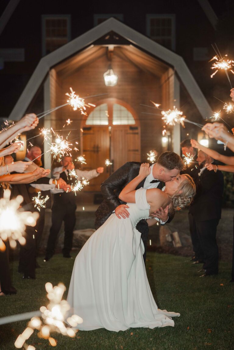 Dip Kiss Sparklers Classic Light The Pavillion at Orchard Ridge Farms Summer Fall September Wedding By Mary Rose Photography-177