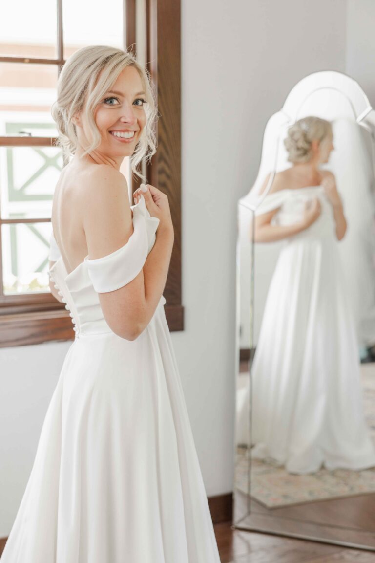 Dress Reveal Modern Light The Pavillion at Orchard Ridge Farms Summer Fall September Wedding By Mary Rose Photography-16