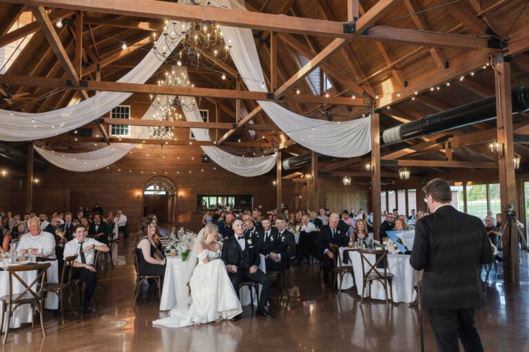 Father Speech Soft Bright The Pavillion at Orchard Ridge Farms Summer Fall September Wedding By Mary Rose Photography-86