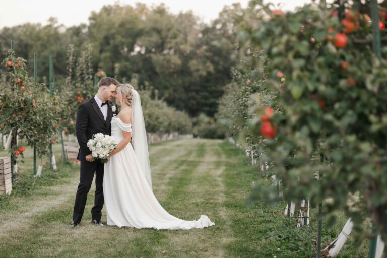 Forehead Gaze Classic Light The Pavillion at Orchard Ridge Farms Summer Fall September Wedding By Mary Rose Photography-138