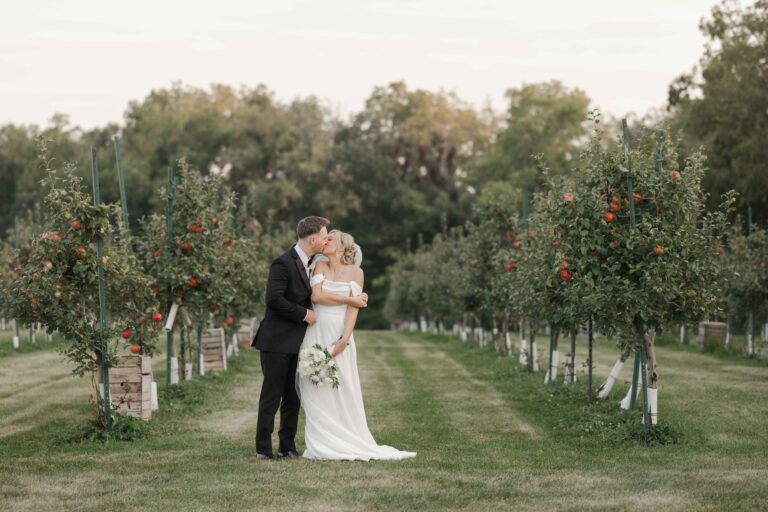 Kissing In Fields Classic Light The Pavillion at Orchard Ridge Farms Summer Fall September Wedding By Mary Rose Photography-137