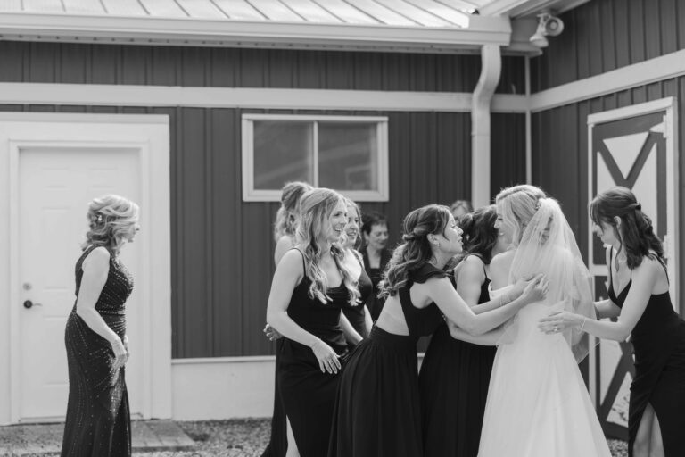 Modern Light Bridesmaids Reveal The Pavillion at Orchard Ridge Farms Summer Fall September Wedding By Mary Rose Photography-32