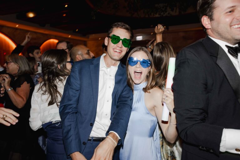 Modern Minimal Guests Dancing Chicago Skyline Montrose Beach Northwestern Wedding at Chicago Winery By Mary Rose Photography-189