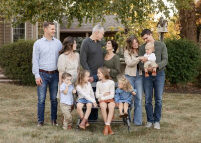 Saint Charles Illinois Fall Extended Family Photo Session with Family Photographer