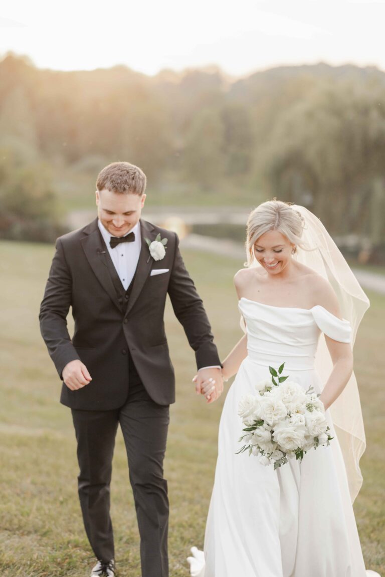Outdoor Walking Classic Light The Pavillion at Orchard Ridge Farms Summer Fall September Wedding By Mary Rose Photography-134