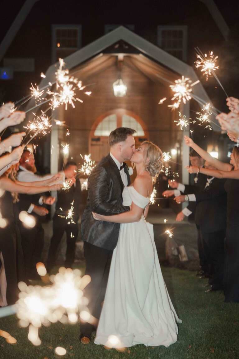 Send Off Kiss Classic Light The Pavillion at Orchard Ridge Farms Summer Fall September Wedding By Mary Rose Photography-174