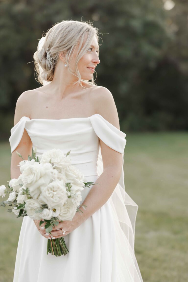 Soft Bright Look Behind The Pavillion at Orchard Ridge Farms Summer Fall September Wedding By Mary Rose Photography-66