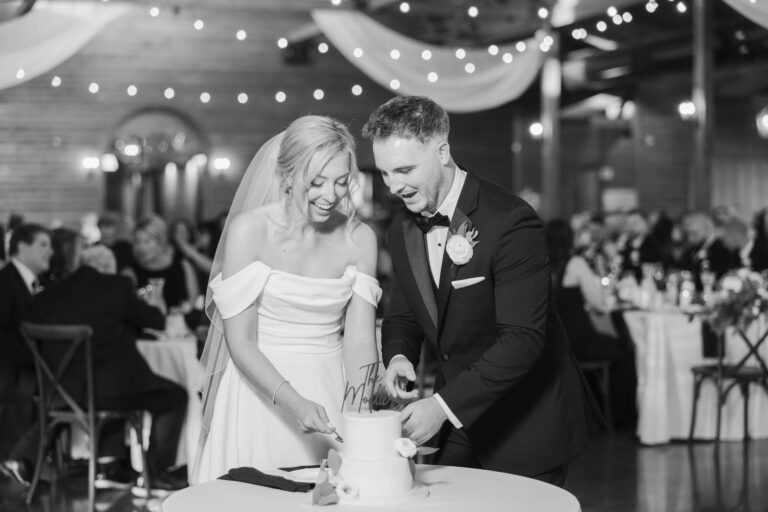 Soft Bright Trying Cake The Pavillion at Orchard Ridge Farms Summer Fall September Wedding By Mary Rose Photography-82