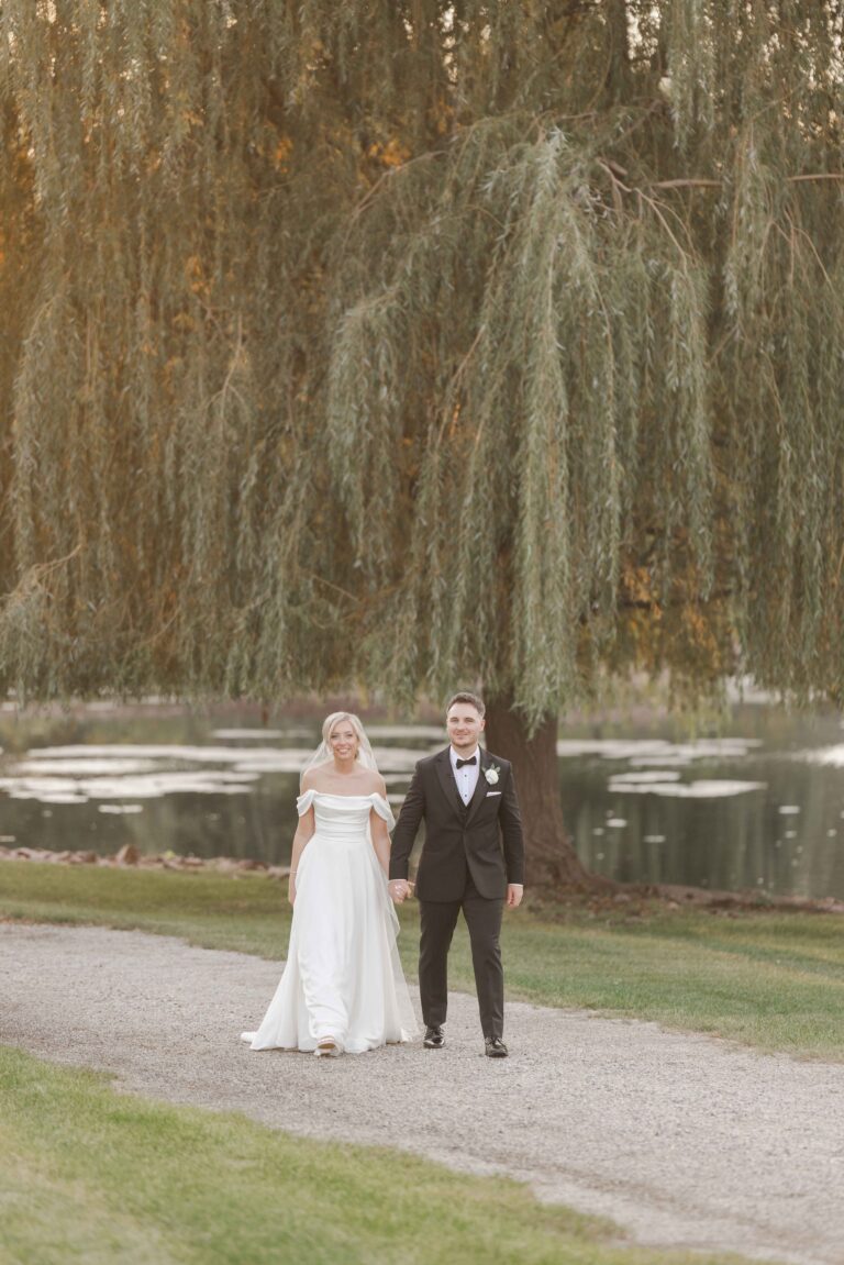 Walking By Lake Classic Light The Pavillion at Orchard Ridge Farms Summer Fall September Wedding By Mary Rose Photography-122