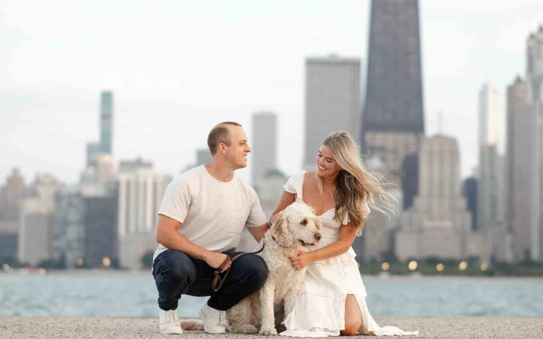 Chicago Skyline Engagement Session Summer Fall Engagement Photoshoot