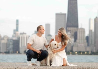 Chicago Skyline Engagement Session Summer Fall Engagement Photoshoot