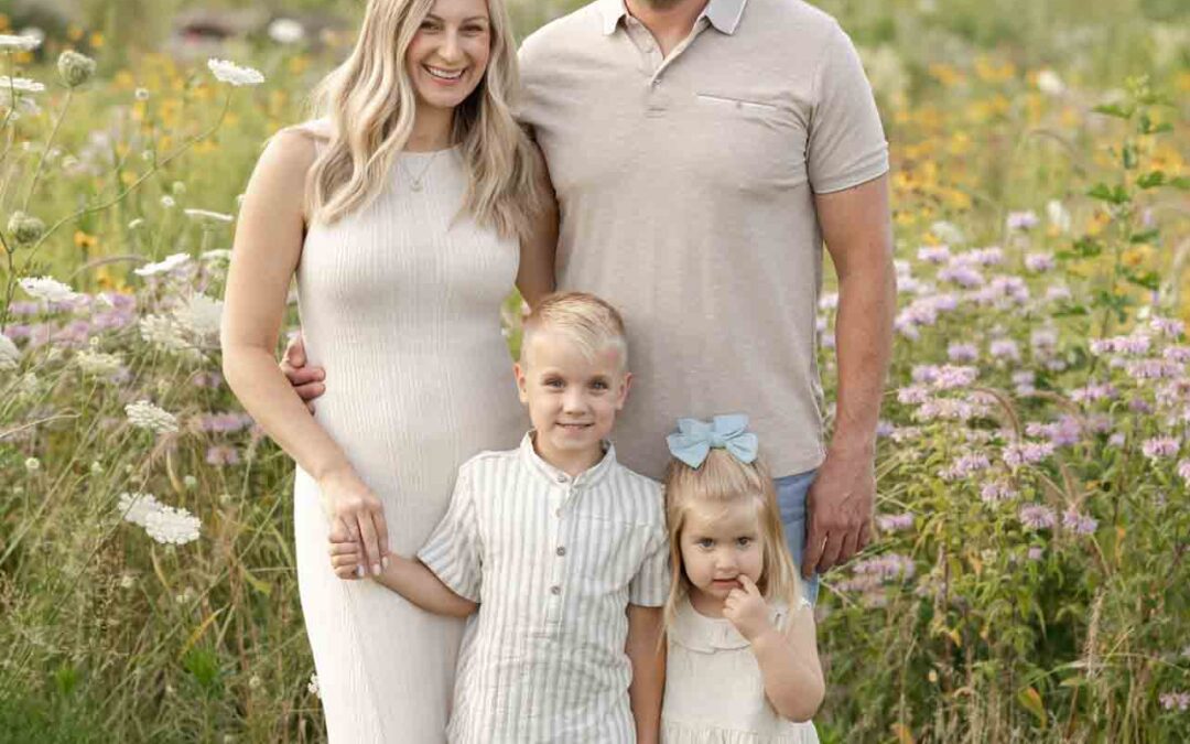 Saint Charles Illinois Summer Fall Outdoor Forest Preserve Field and Forest Family Photoshoot