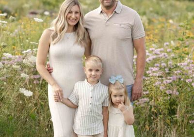 Saint Charles Illinois Summer Fall Outdoor Forest Preserve Field and Forest Family Photoshoot