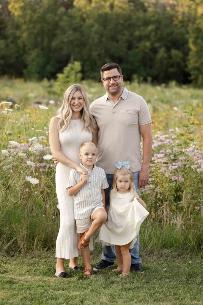 2-Fresh Soft Flower Field Summer Outdoor Family Photoshoot Saint Charles Illinois By Mary Rose Photography