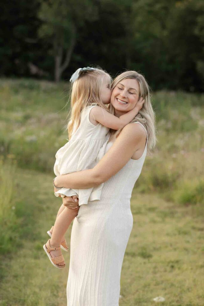 26-Kissing Mommy Fresh Soft Summer Outdoor Family Photoshoot Saint Charles Illinois By Mary Rose Photography