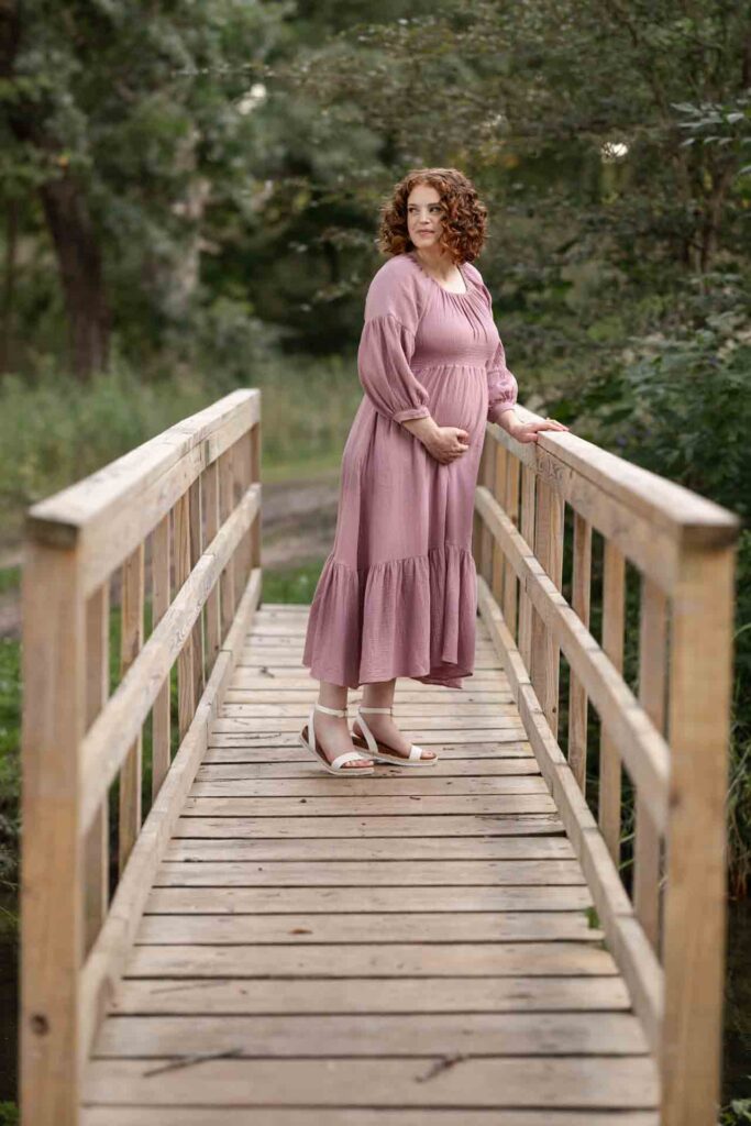 27-Light Classic Bridge Saint Charles Illinois Fall Outdoor Maternity Session By Mary Rose Photography