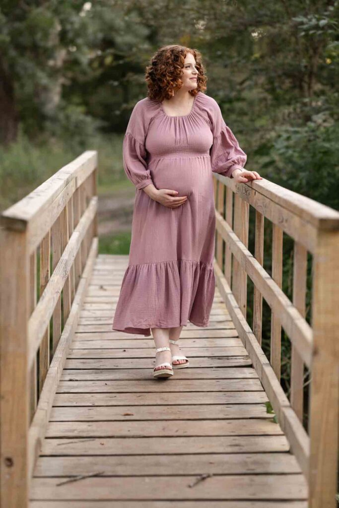 28-Light Classic Saint Charles Illinois Fall Outdoor Bridge Maternity Session By Mary Rose Photography