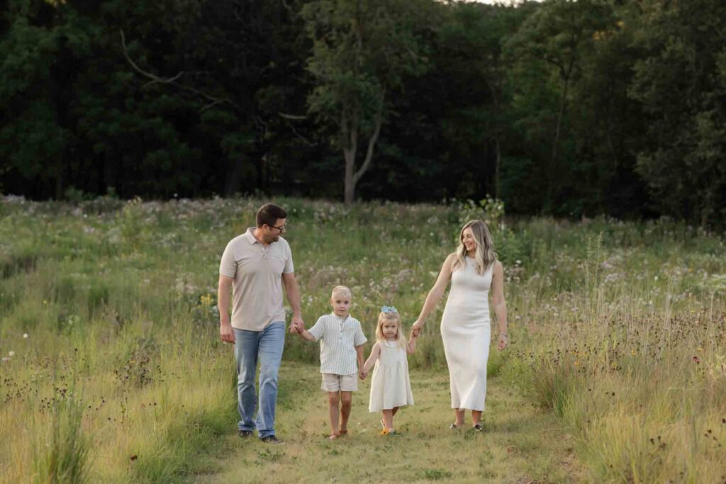 31-Fresh Soft Summer Outdoor Family Holding Hands Photoshoot Saint Charles Illinois By Mary Rose Photography