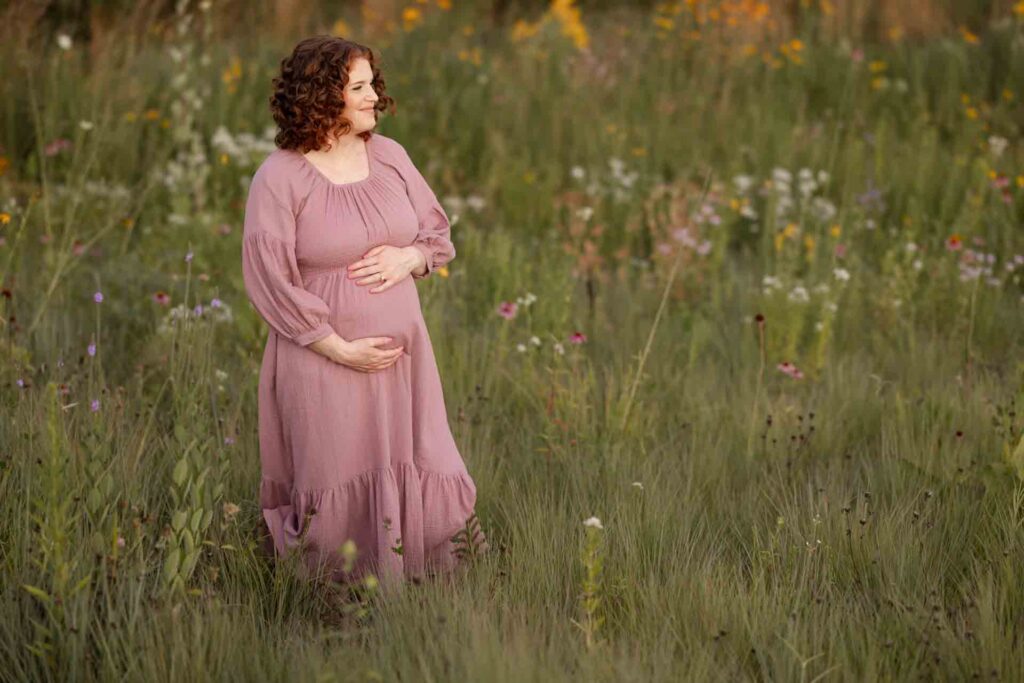 36-Light Classic Saint Charles Illinois Flower Field Fall Outdoor Maternity Session By Mary Rose Photography