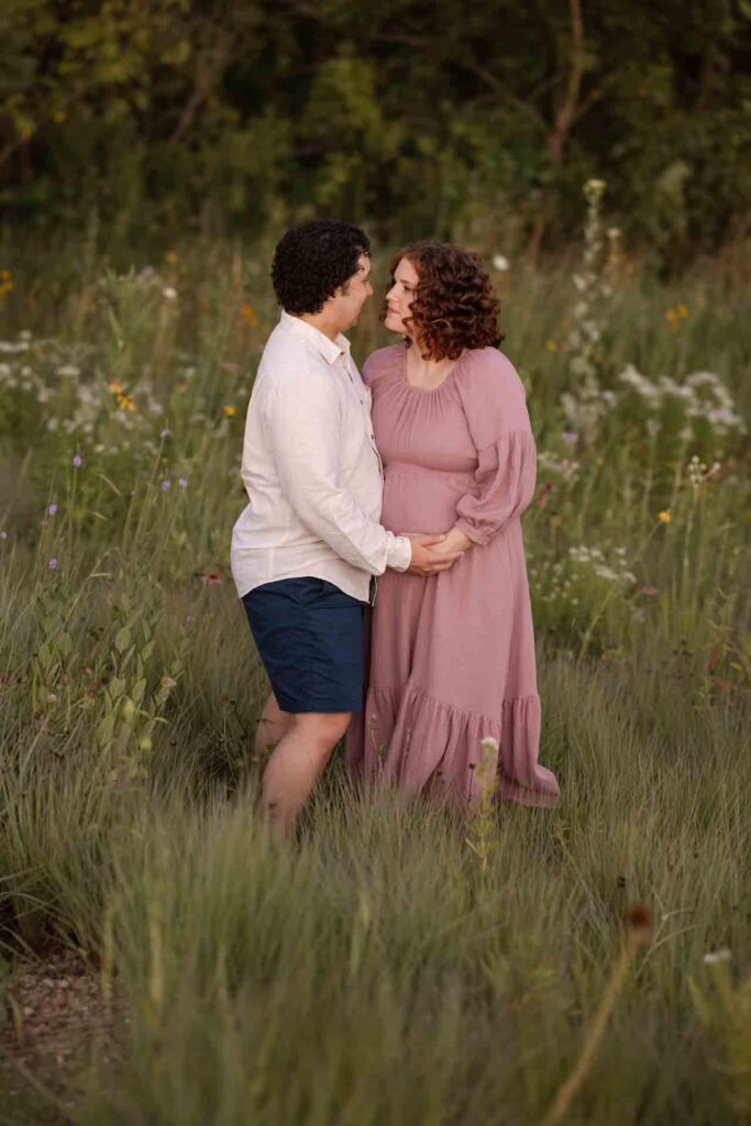 40-Light Classic Couple In Field Saint Charles Illinois Fall Outdoor Maternity Session By Mary Rose Photography