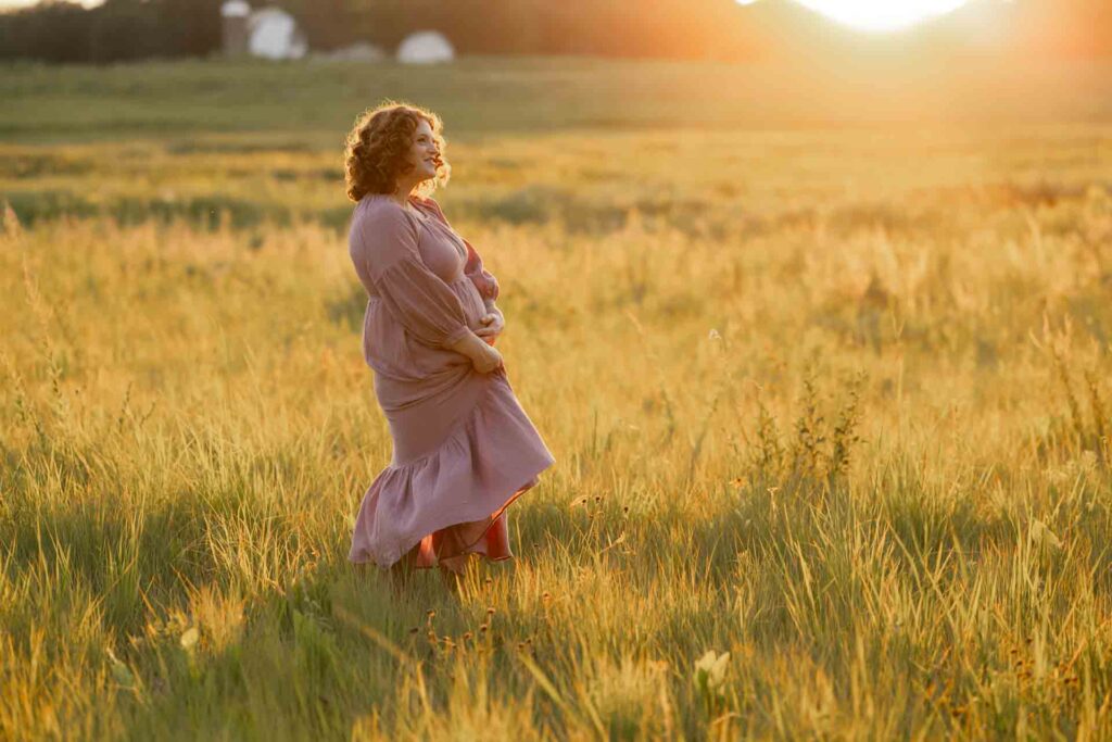 42-Sunset Light Classic Saint Charles Illinois Fall Outdoor Maternity Session By Mary Rose Photography