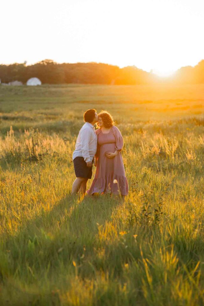 49-Light Classic Kissing Golden Hour Saint Charles Illinois Fall Outdoor Maternity Session By Mary Rose Photography