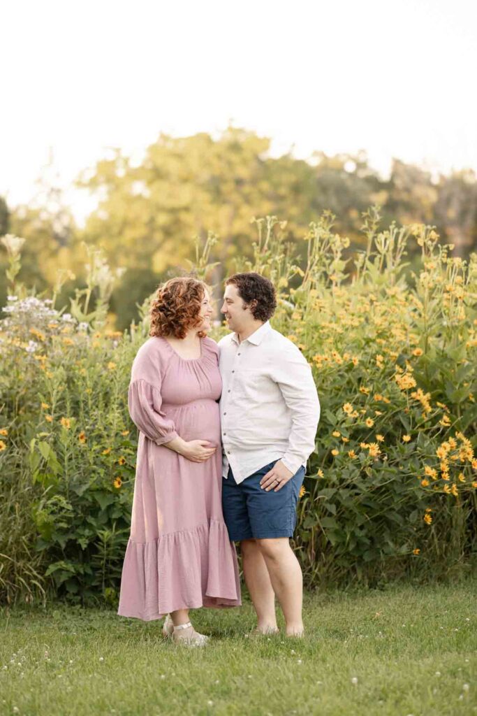 5-Light Classic Saint Charles Illinois Fall Flowers Outdoor Maternity Session By Mary Rose Photography